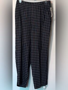 Jones New York Black Plaid Lightweight Slacks
